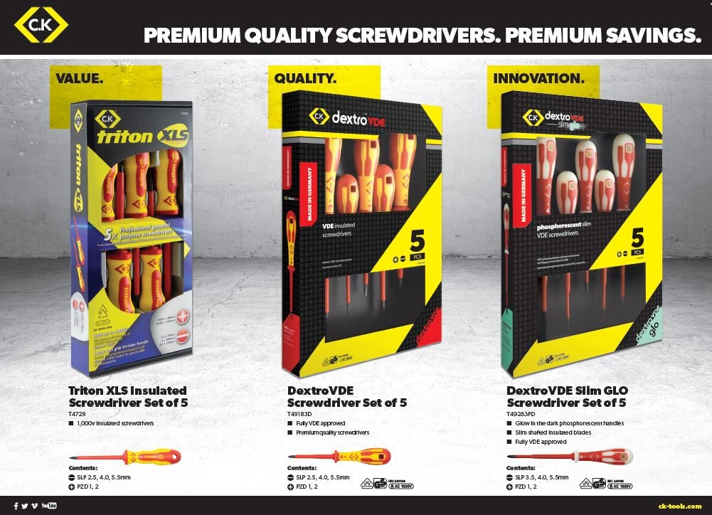 C.K dextro VDE Screwdriver Range - Making tough jobs easier! C.K dextro VDE Screwdriver Range - Making tough jobs easier!